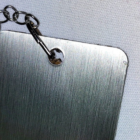 NEW Handmade Keychain/Bag Tag! Brushed Brass w/ Victorian Steampunk Wood Cross. - Picture 8 of 8